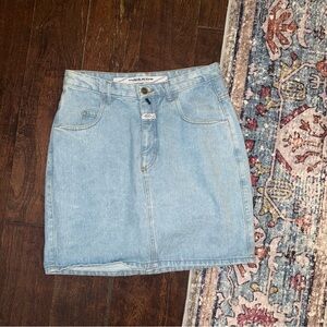 Vintage Marithé Francois Girbaud Light Blue Denim Skirt